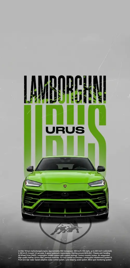 Lamborghini Urus verte de face