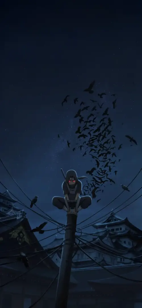 Itachi Uchiha and the crows in the night
