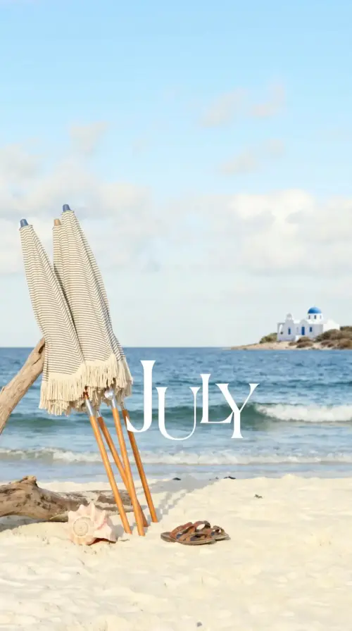 July landscape on a Mediterranean beach wallpaper HD 4K for phone