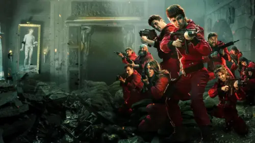 L'équipe de La Casa de Papel en position de combat