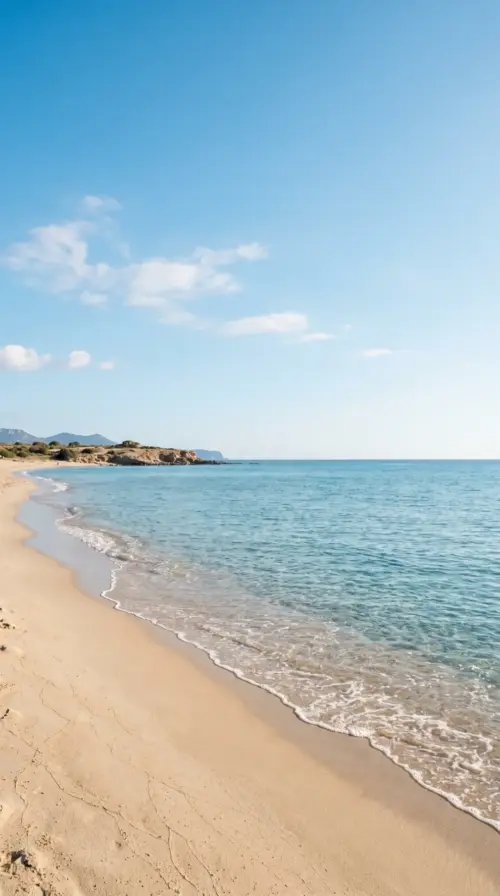Sandy beach and turquoise sea wallpaper HD 4K for phone