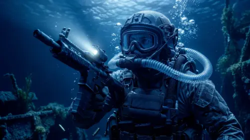 Opérateur Warzone en mission sous-marine fonds d’écran HD 4K pour ordinateur