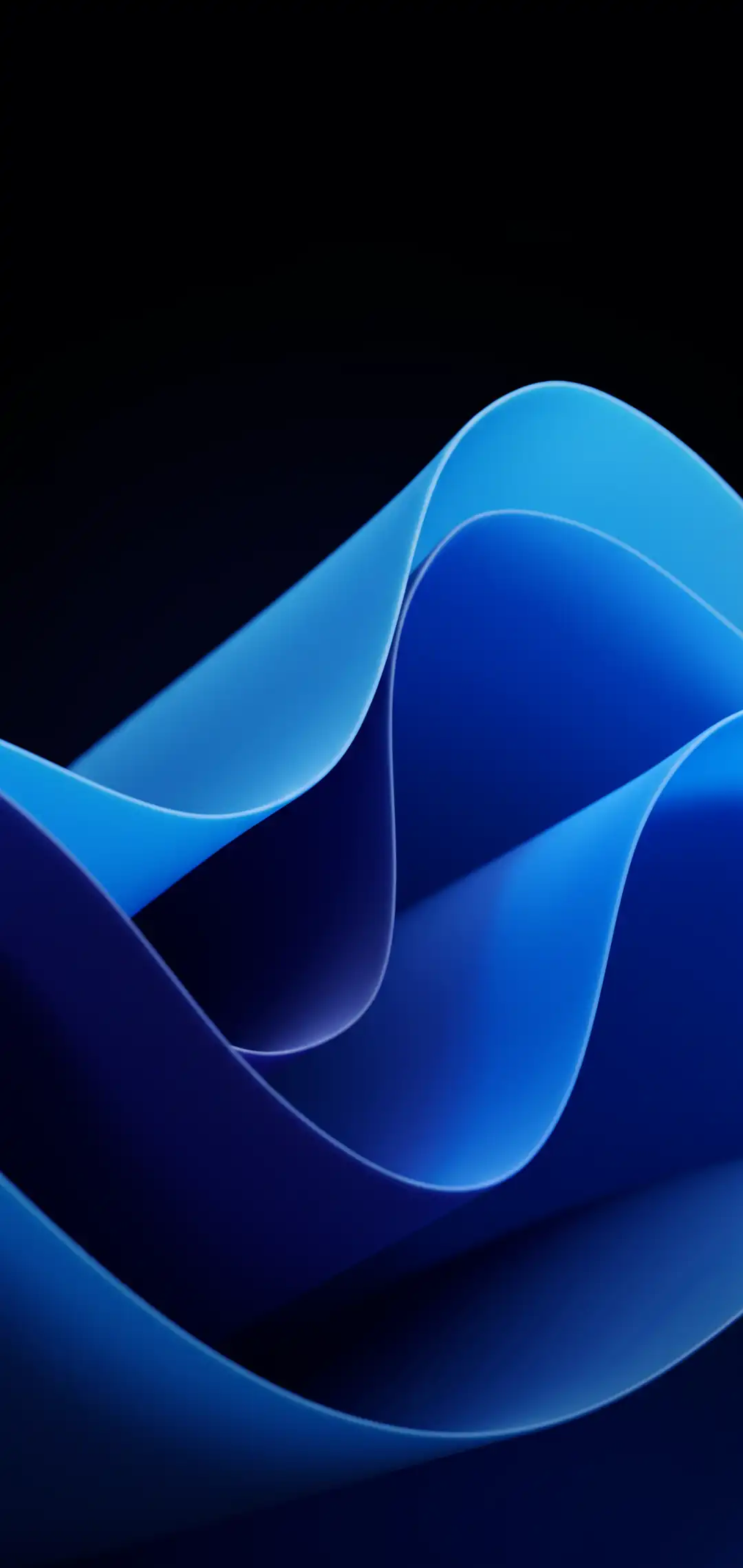 Abstract blue waves on a black background wallpaper HD 4K for phone