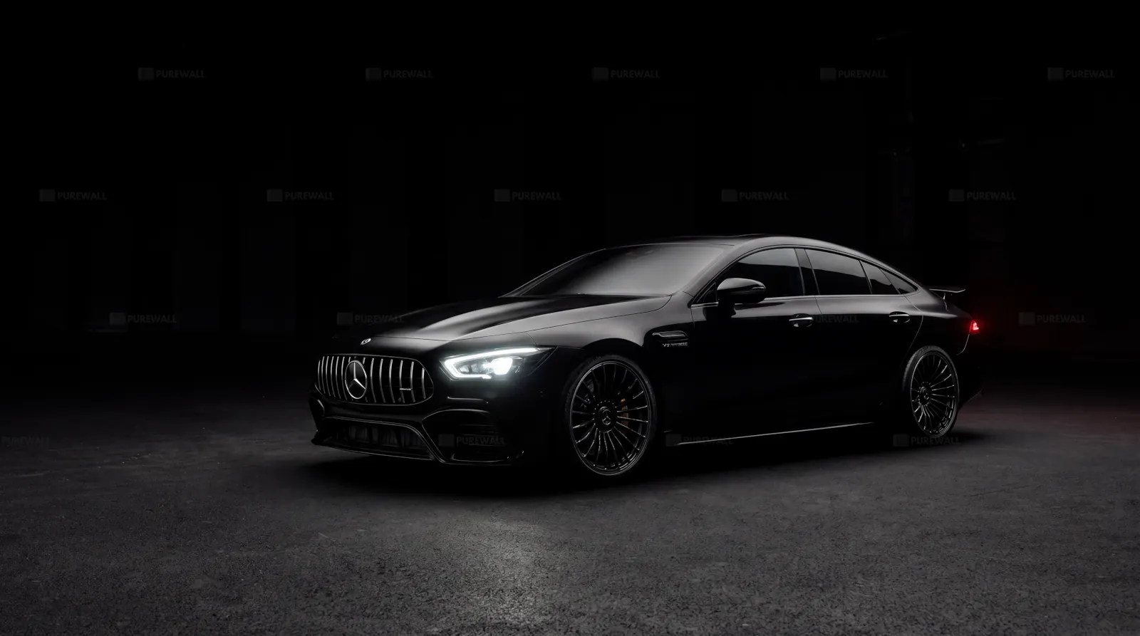 Black Mercedes-AMG in the dark wallpaper HD 4K for desktop