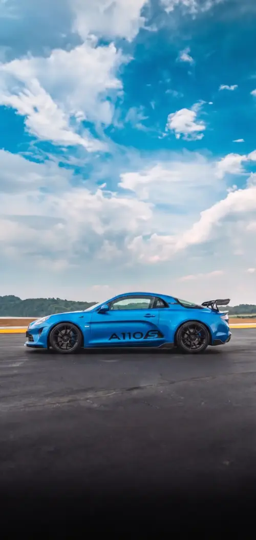 Blue Alpine A110S on the track