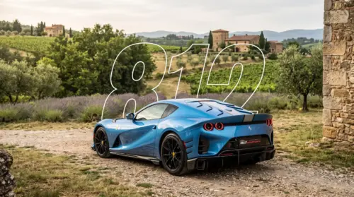 Ferrari 812 Competizione bleue dans la campagne fonds d’écran HD 4K pour ordinateur