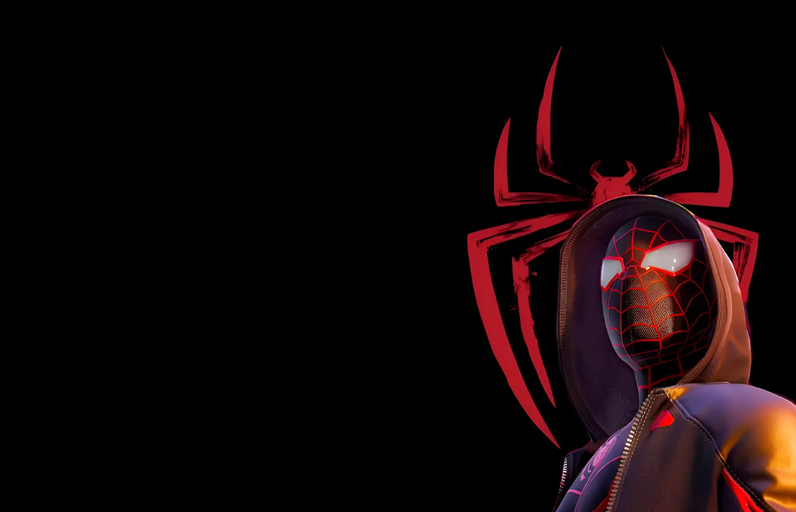 Black and Red Miles Morales Spider-Man Background wallpaper HD 4K for desktop